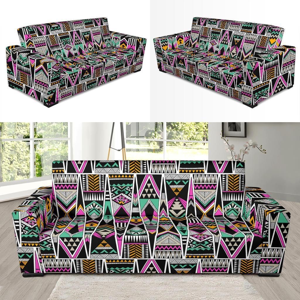 Native American Aztec Tribal Navajo Indians Print Sofa Covers-grizzshop