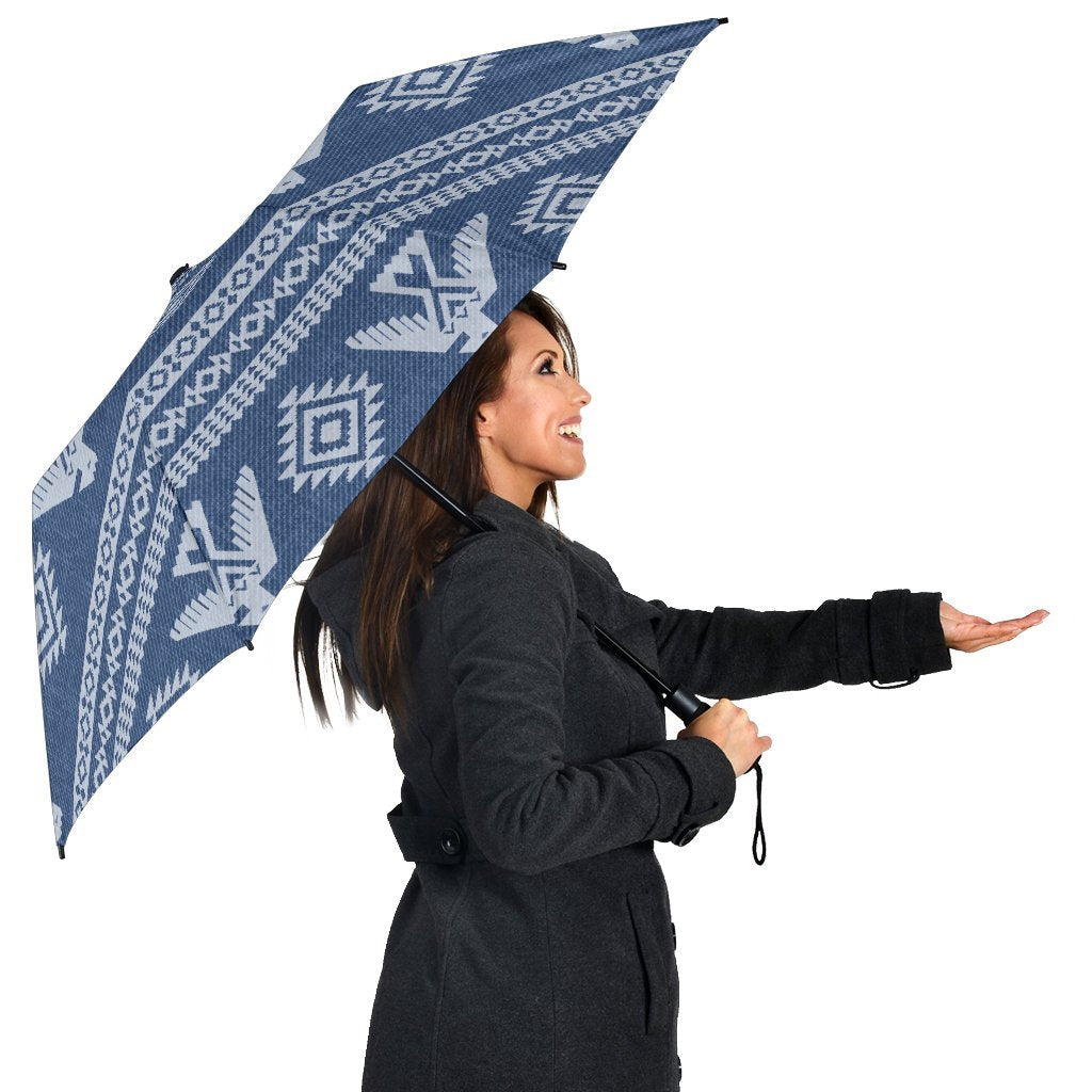 Native American Eagle Pattern Print Automatic Foldable Umbrella-grizzshop