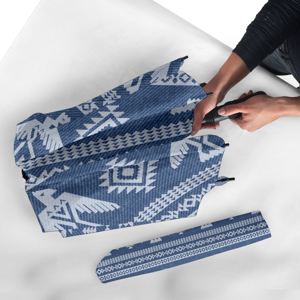 Native American Eagle Pattern Print Automatic Foldable Umbrella-grizzshop