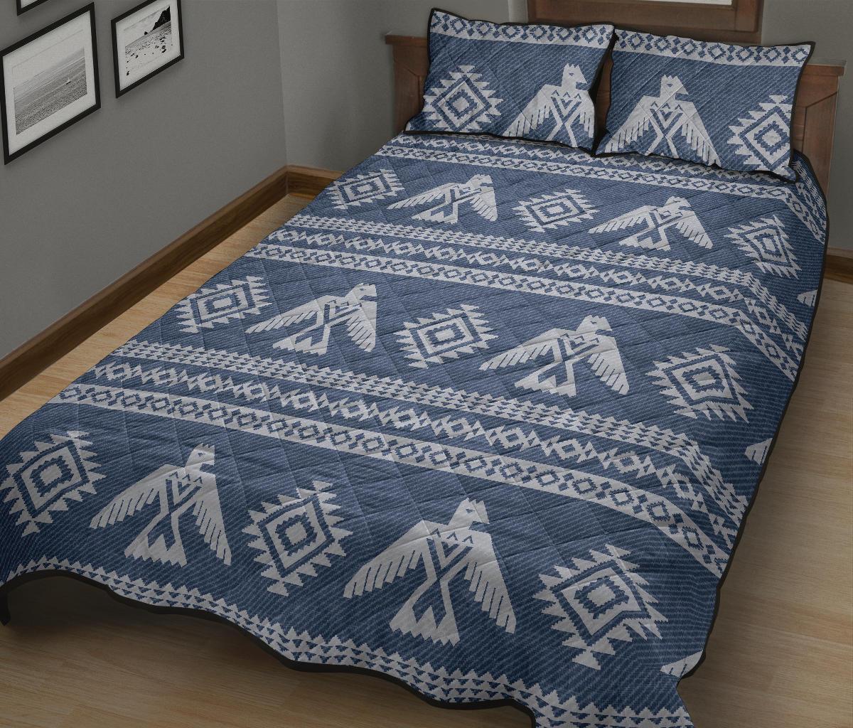 Native American Eagle Pattern Print Bed Set Quilt-grizzshop