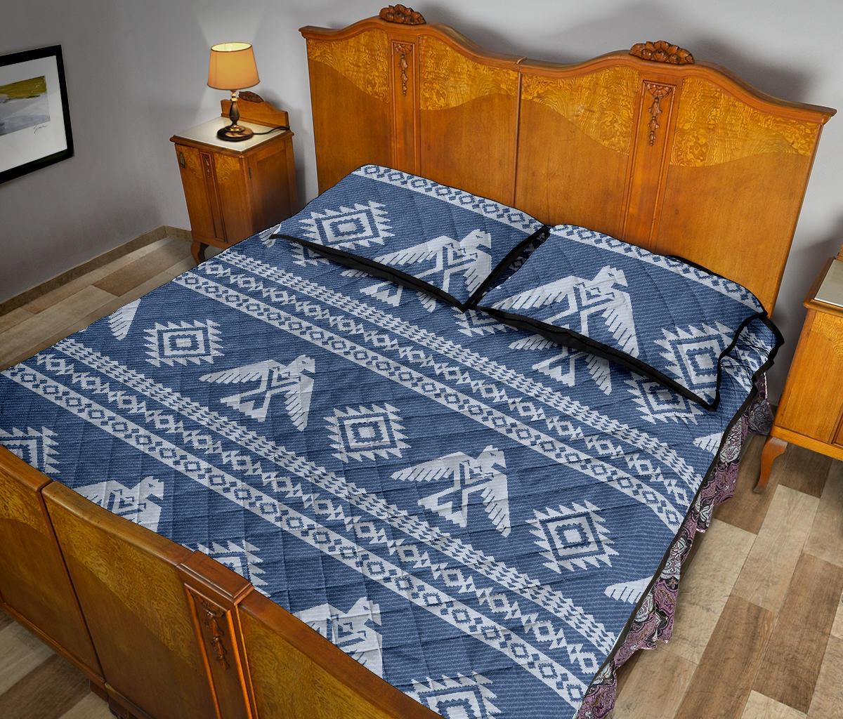 Native American Eagle Pattern Print Bed Set Quilt-grizzshop
