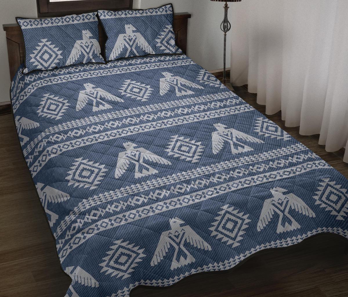 Native American Eagle Pattern Print Bed Set Quilt-grizzshop