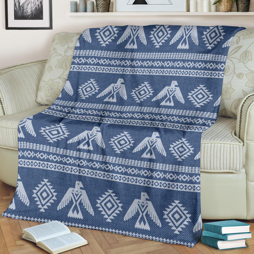 Native American Eagle Pattern Print Blanket-grizzshop