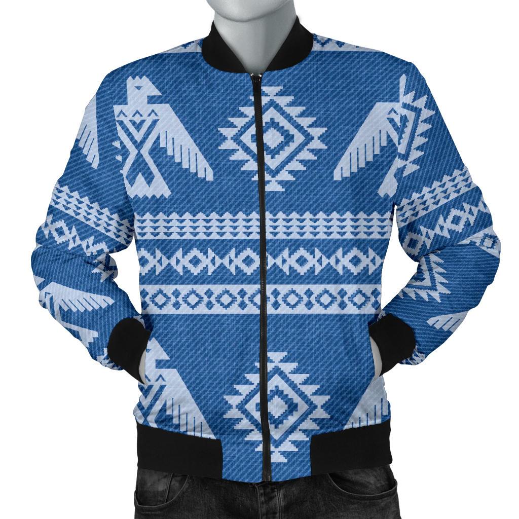 Native American Eagle Pattern Print Men's Bomber Jacket-grizzshop