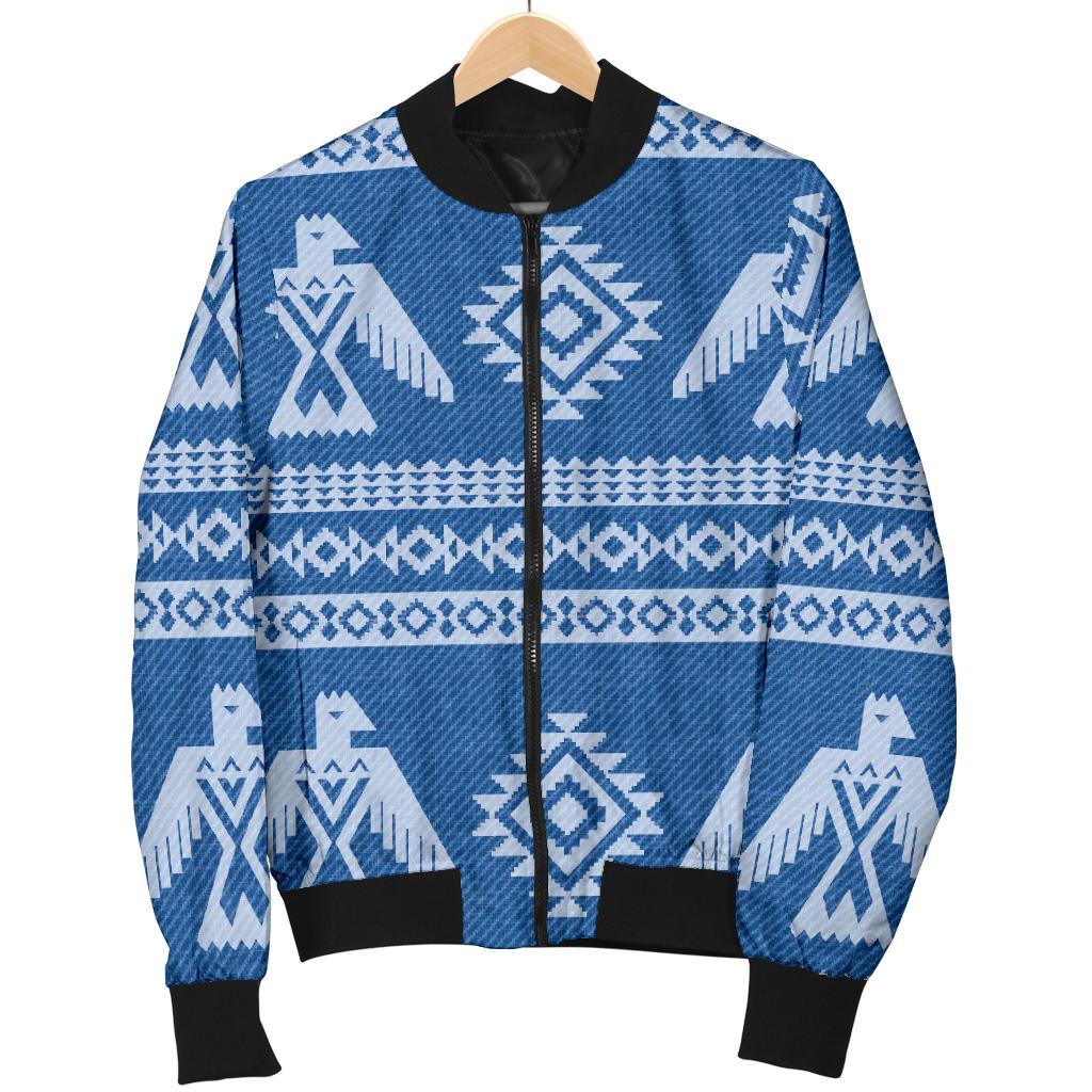 Native American Eagle Pattern Print Men's Bomber Jacket-grizzshop