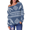 Native American Eagle Pattern Print Women Off Shoulder Sweatshirt-grizzshop