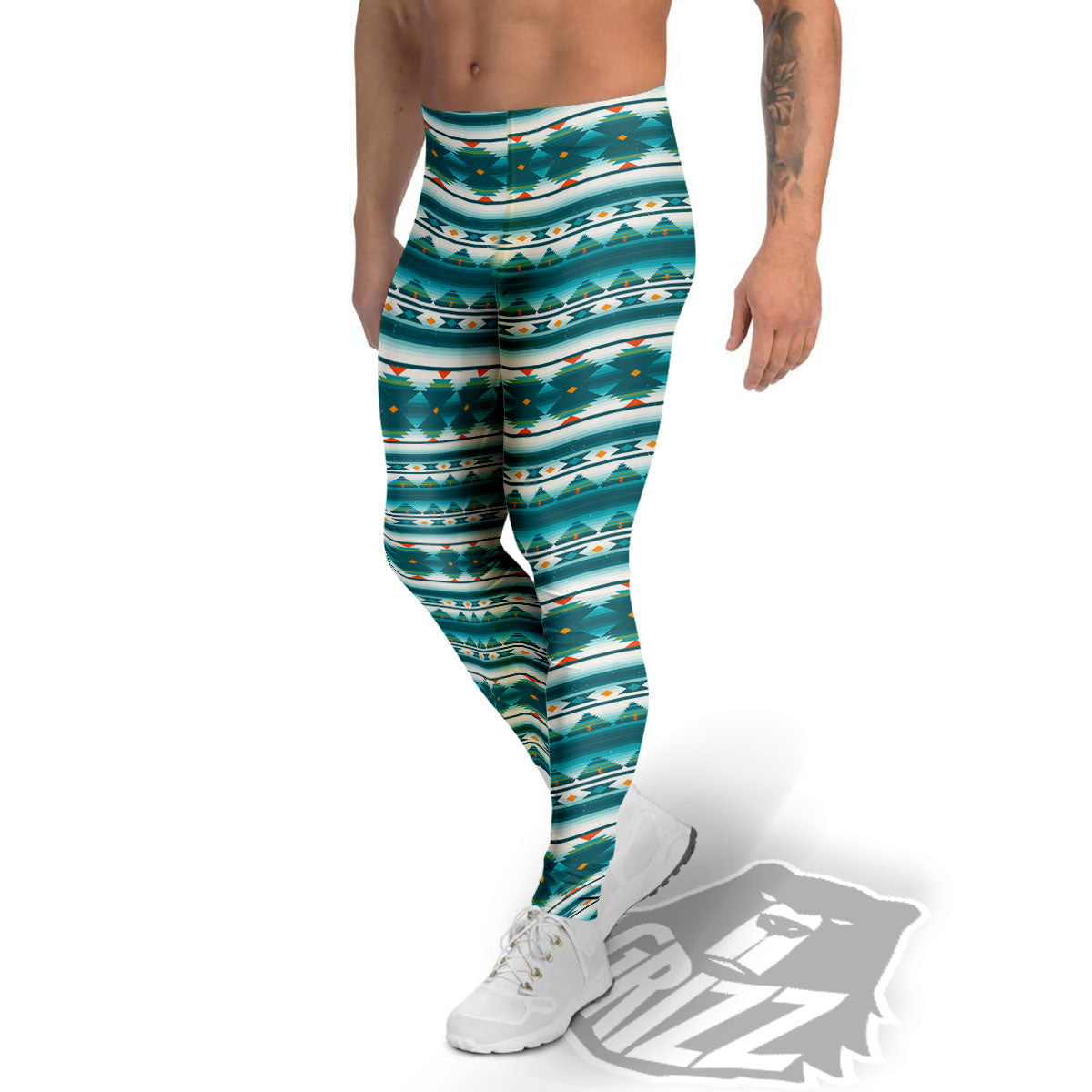 Native American Ethnic Print Pattern Men's Leggings-grizzshop