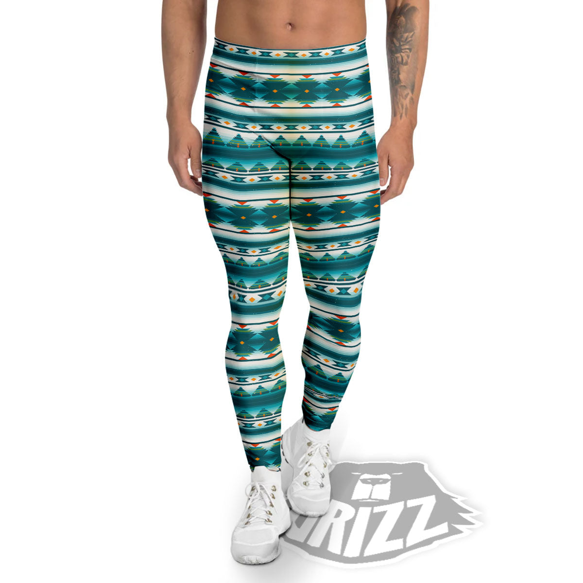 Native American Ethnic Print Pattern Men's Leggings-grizzshop