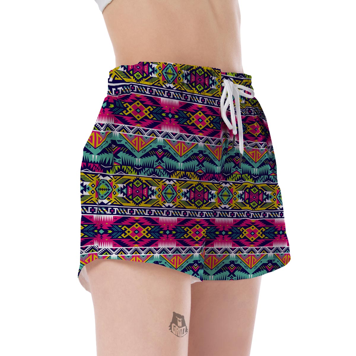 Native American Indians Aztec Pendleton Tribal Navajo Print Women's Shorts-grizzshop