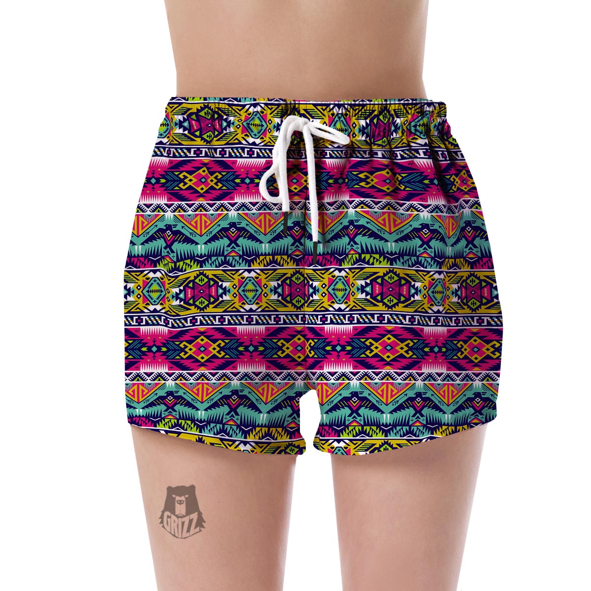 Native American Indians Aztec Pendleton Tribal Navajo Print Women's Shorts-grizzshop