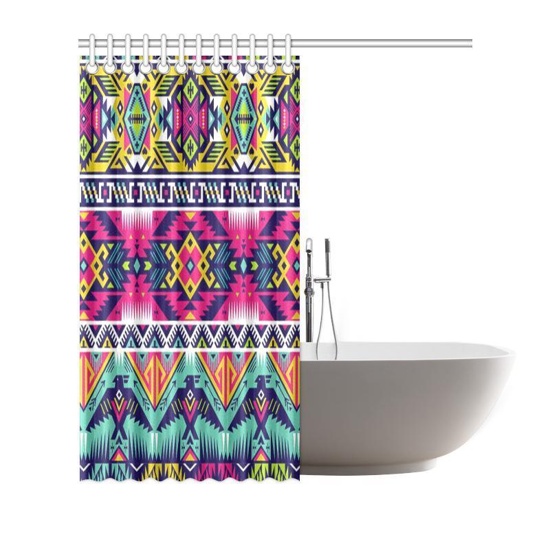 Native American Indians Aztec Tribal Navajo Print Bathroom Shower Curtain-grizzshop