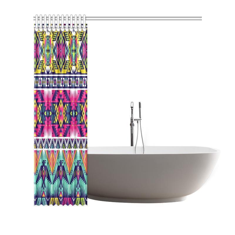 Native American Indians Aztec Tribal Navajo Print Bathroom Shower Curtain-grizzshop