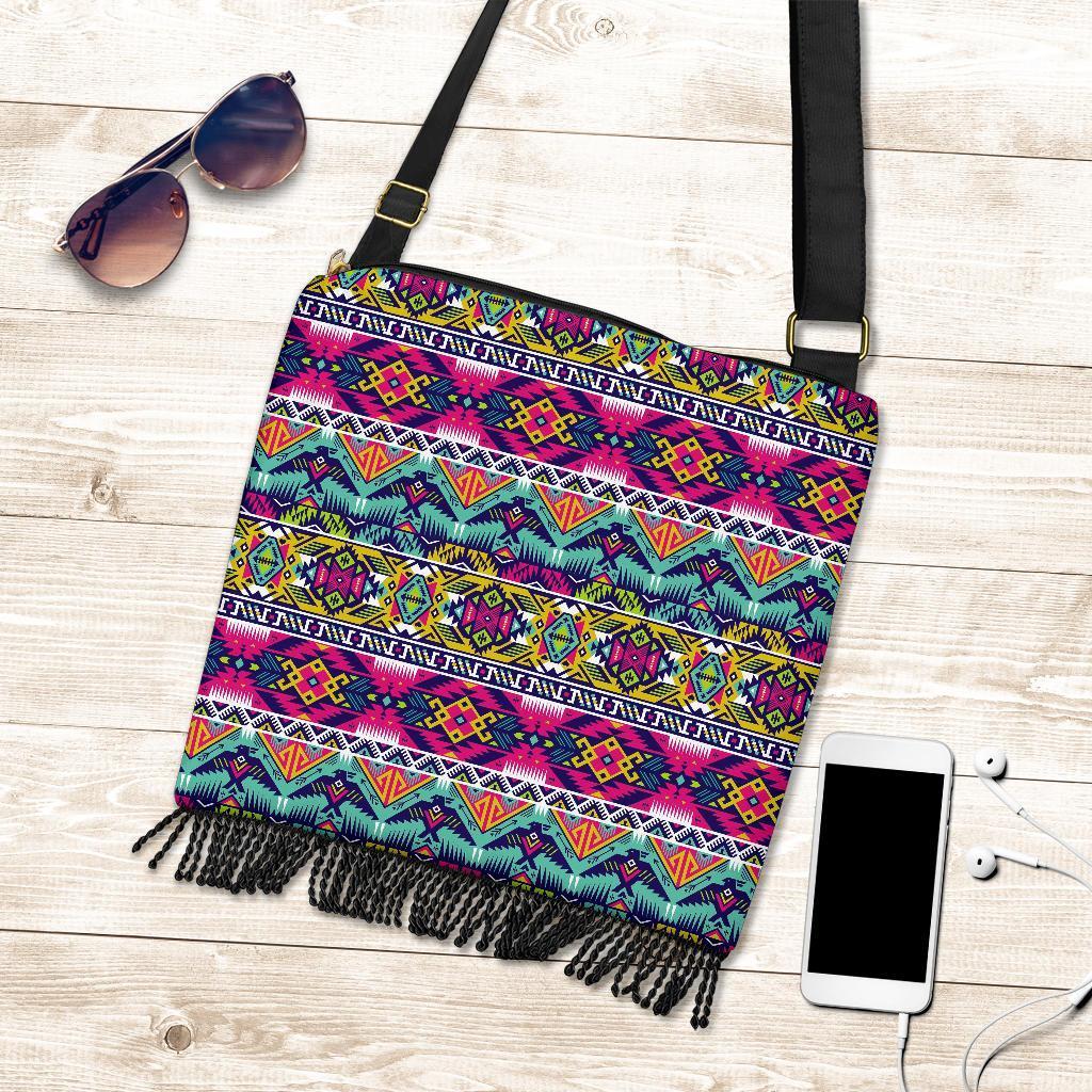 Native American Indians Aztec Tribal Navajo Print Crossbody Bags-grizzshop