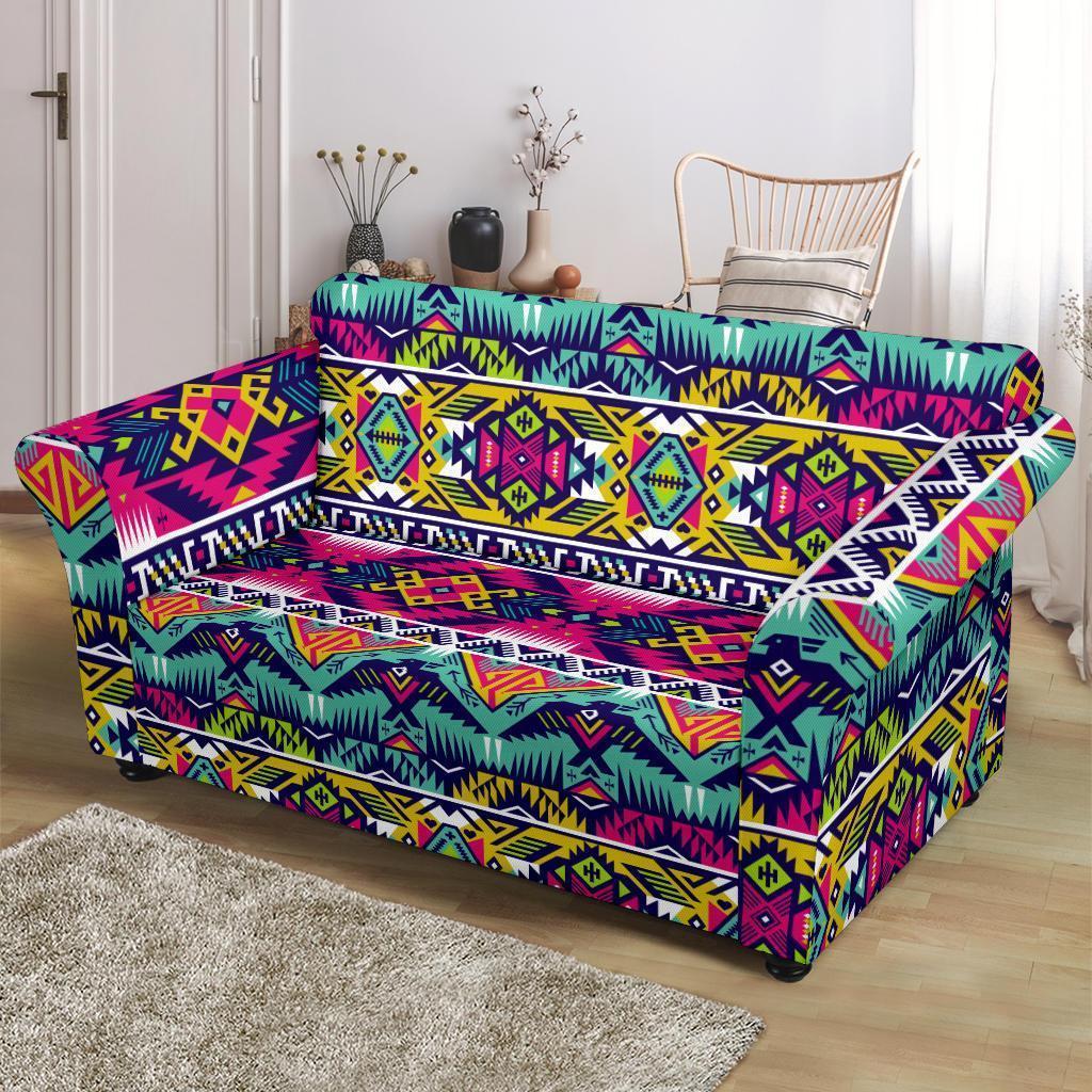 Native American Indians Aztec Tribal Navajo Print Loveseat Cover-grizzshop