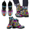 Native American Indians Aztec Tribal Navajo Print Men Leather Boots-grizzshop