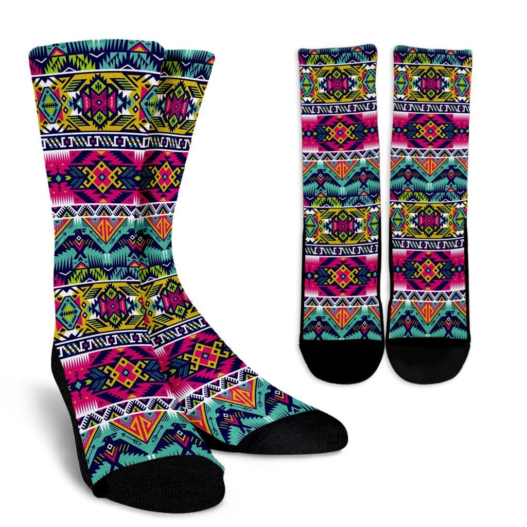 Native American Indians Aztec Tribal Navajo Print Socks For Men & Women-grizzshop