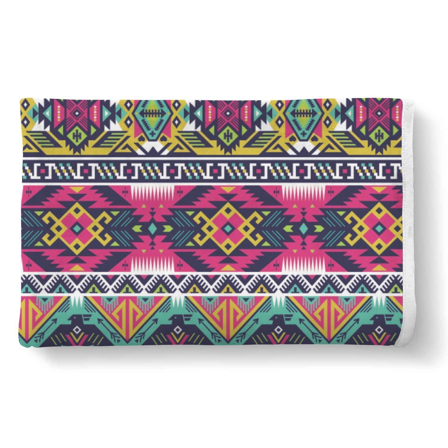 Native American Indians Aztec Tribal Navajo Print Throw Blanket-grizzshop
