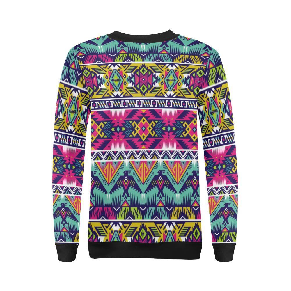 Native American Indians Aztec Tribal Navajo Print Women Crewneck Sweatshirt-grizzshop