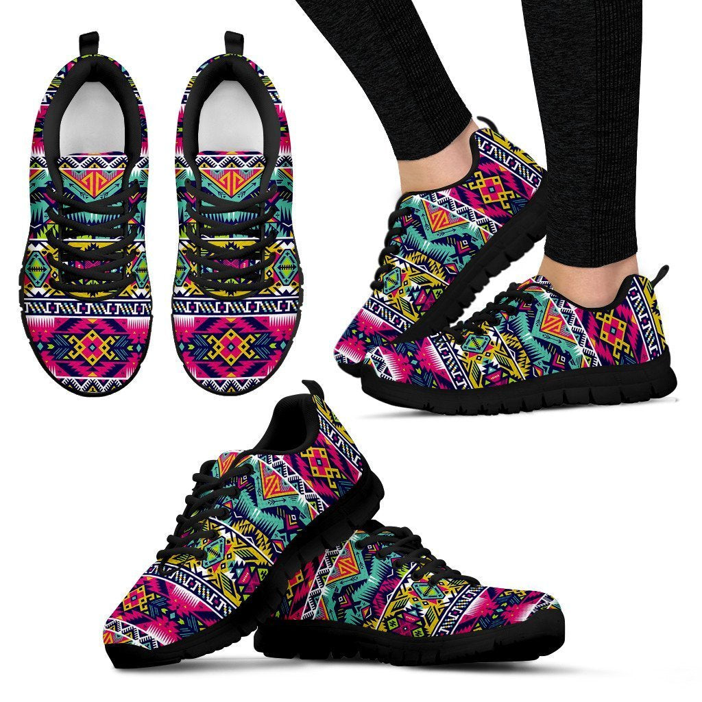 Native American Indians Aztec Tribal Navajo Print Women Shoes Sneakers-grizzshop