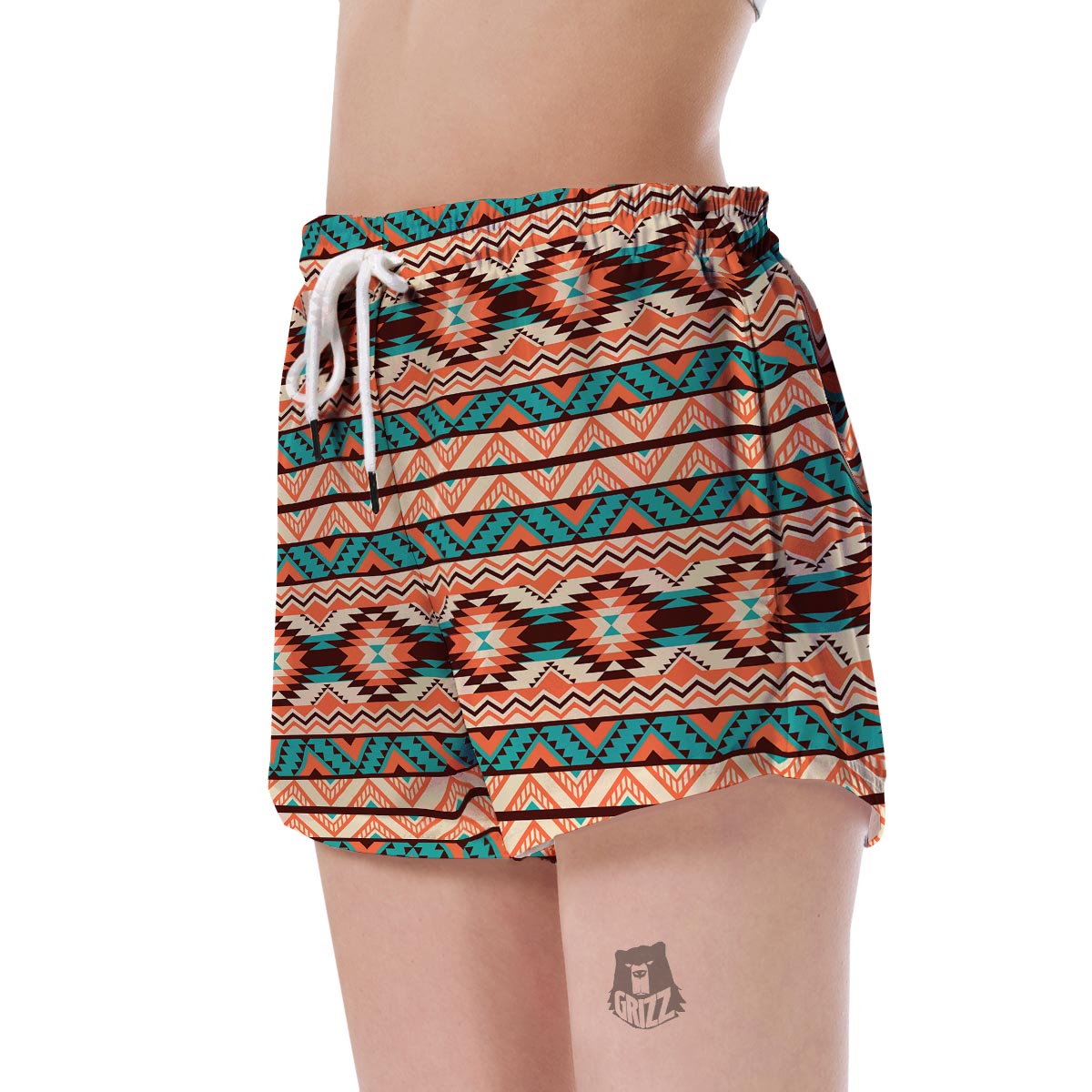Native American Navajo Indians Aztec Pendleton Tribal Print Women's Shorts-grizzshop