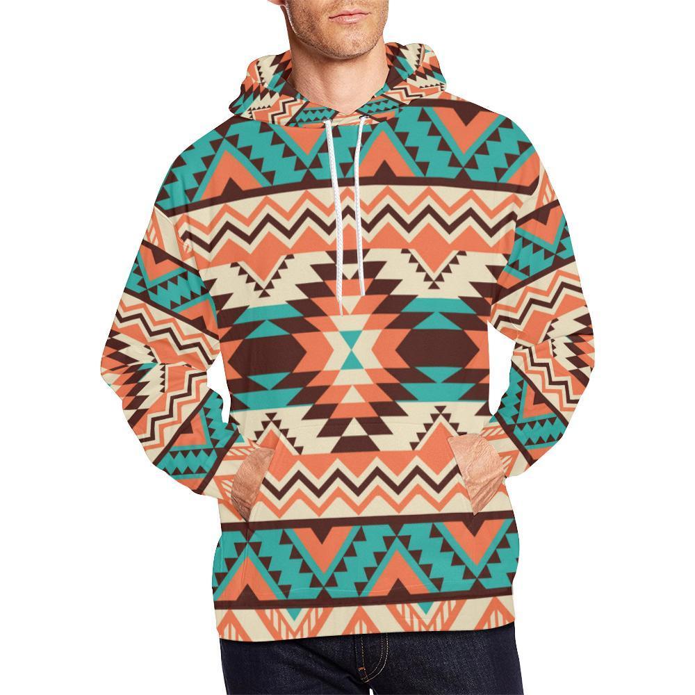 Native American Navajo Indians Aztec Tribal Print Men Pullover Hoodie-grizzshop