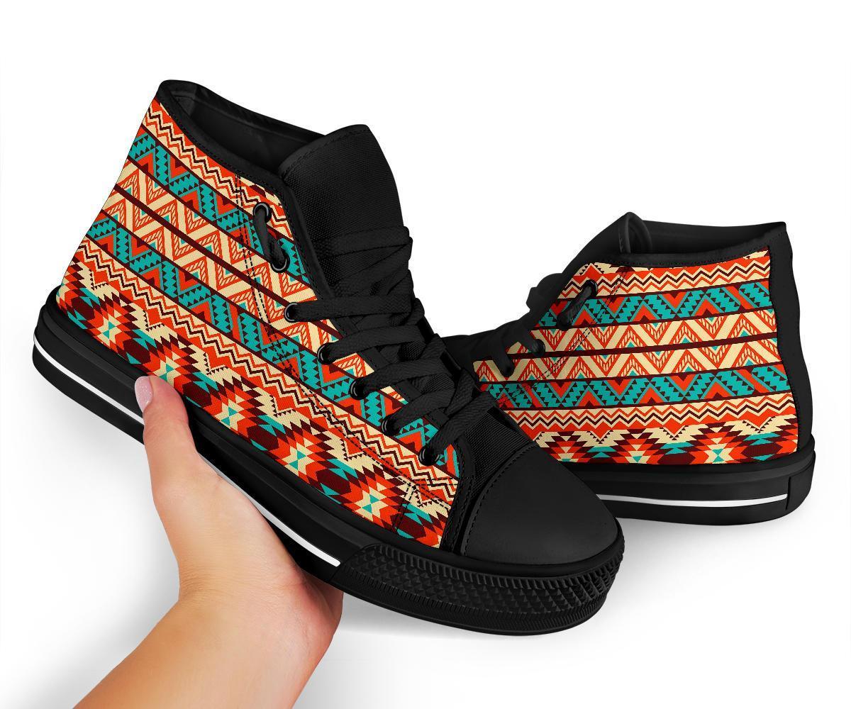 Native American Navajo Indians Aztec Tribal Print Men Women's High Top Shoes-grizzshop