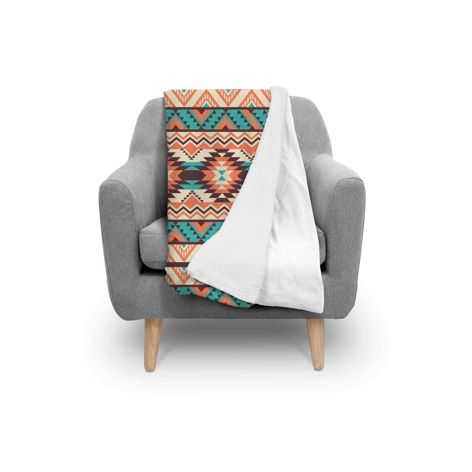 Native American Navajo Indians Aztec Tribal Print Throw Blanket-grizzshop