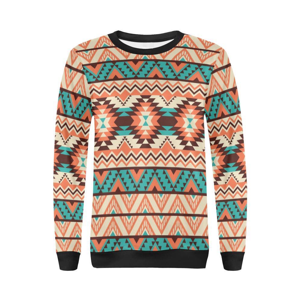 Native American Navajo Indians Aztec Tribal Print Women Crewneck Sweatshirt-grizzshop