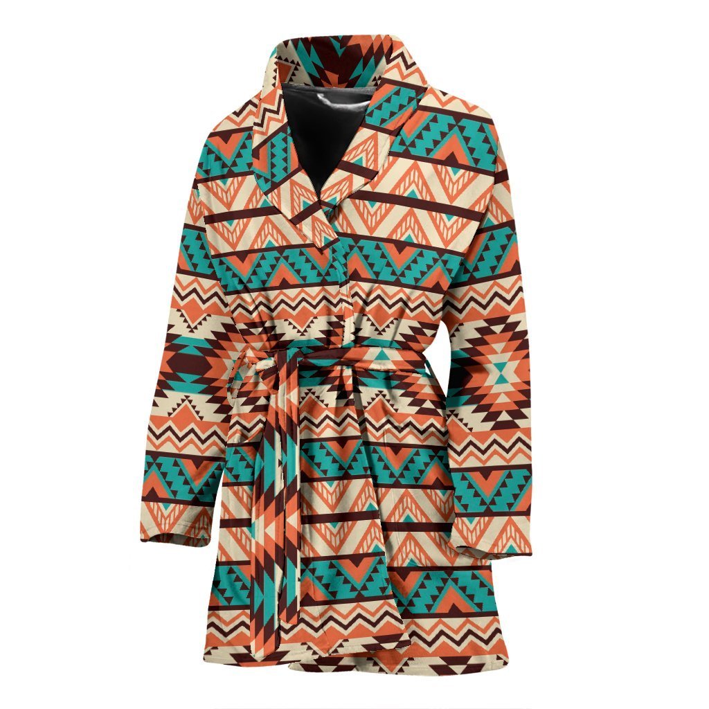 Native American Navajo Indians Aztec Tribal Print Women Long Robe-grizzshop