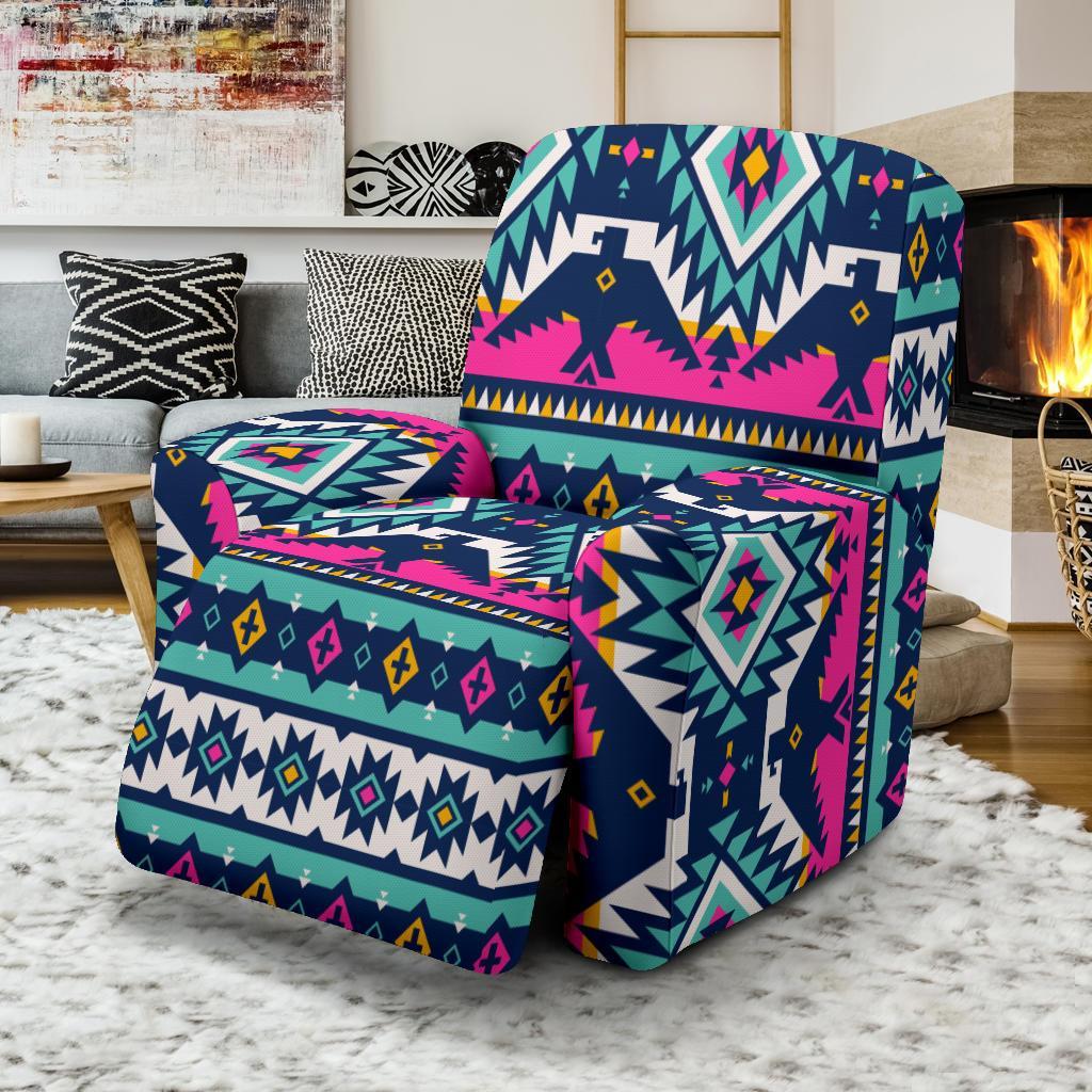 Native American Tribal Navajo Indians Aztec Pendleton Print Recliner Cover-grizzshop