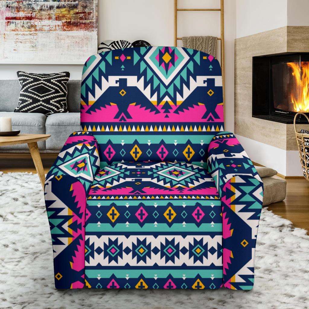 Native American Tribal Navajo Indians Aztec Pendleton Print Recliner Cover-grizzshop