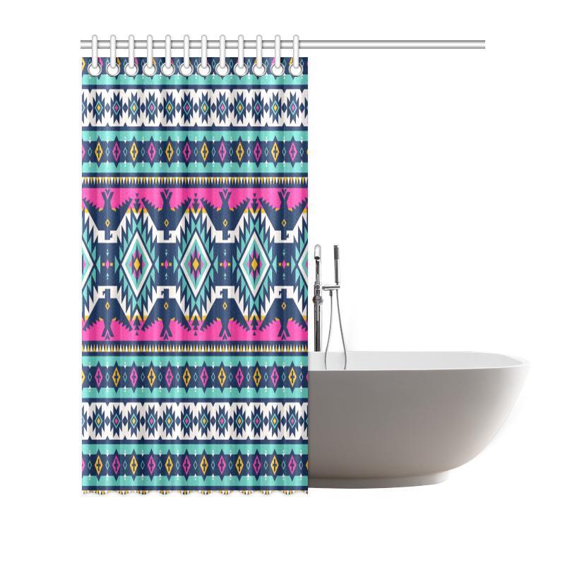 Native American Tribal Navajo Indians Aztec Print Bathroom Shower Curtain-grizzshop