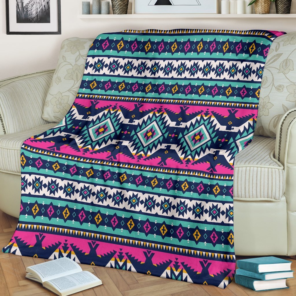 Native American Tribal Navajo Indians Aztec Print Blanket-grizzshop