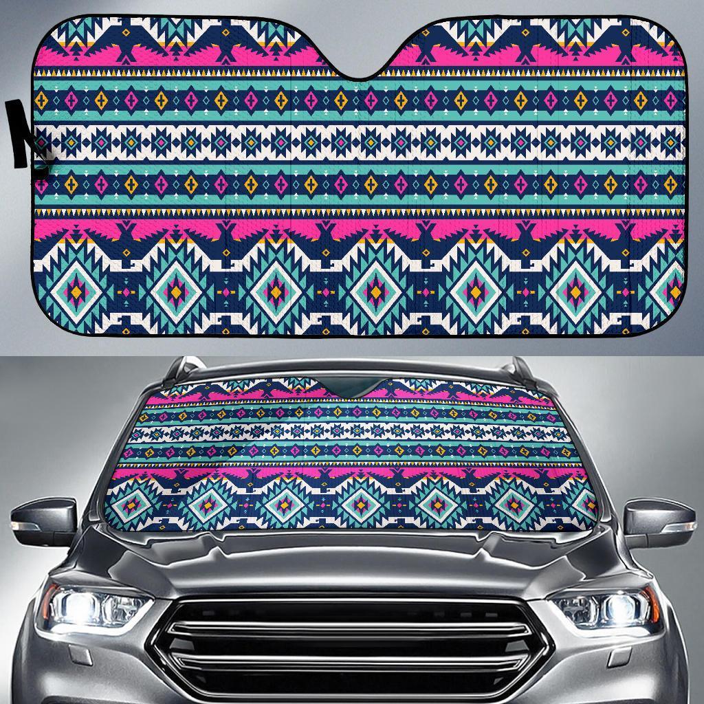 Native American Tribal Navajo Indians Aztec Print Car Sun Shade-grizzshop