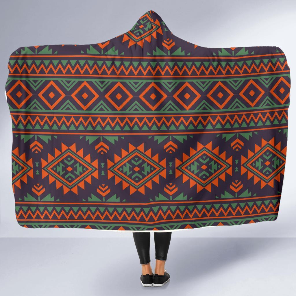 Native American Tribal Navajo Indians Aztec Print Hooded Blanket-grizzshop