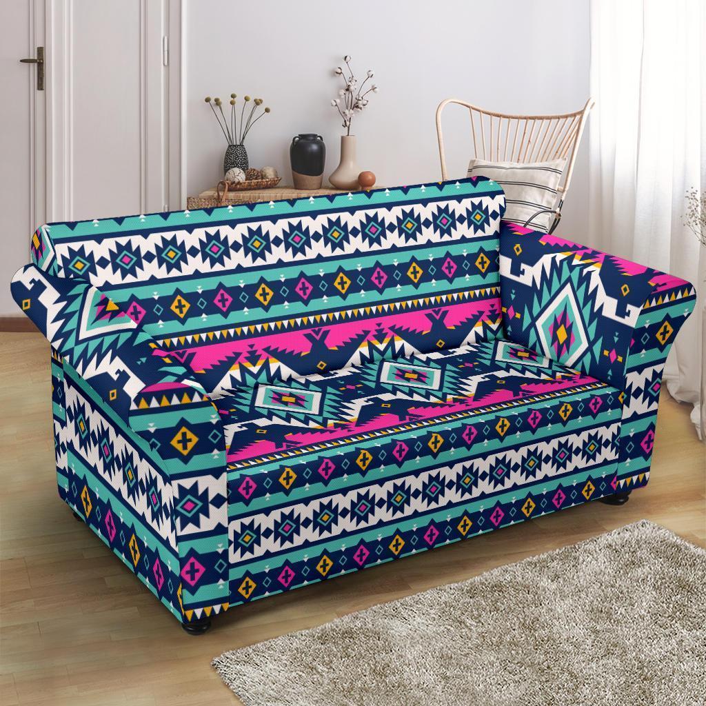 Native American Tribal Navajo Indians Aztec Print Loveseat Cover-grizzshop