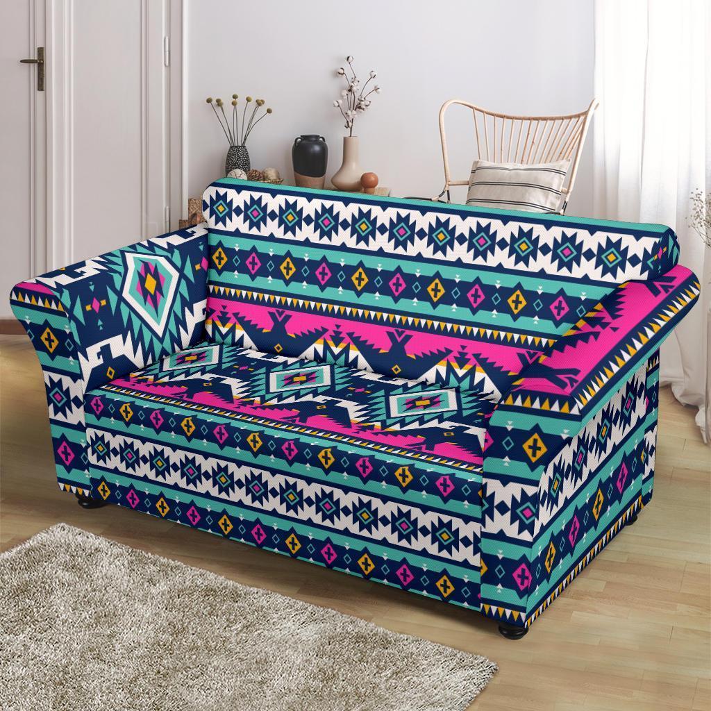 Native American Tribal Navajo Indians Aztec Print Loveseat Cover-grizzshop