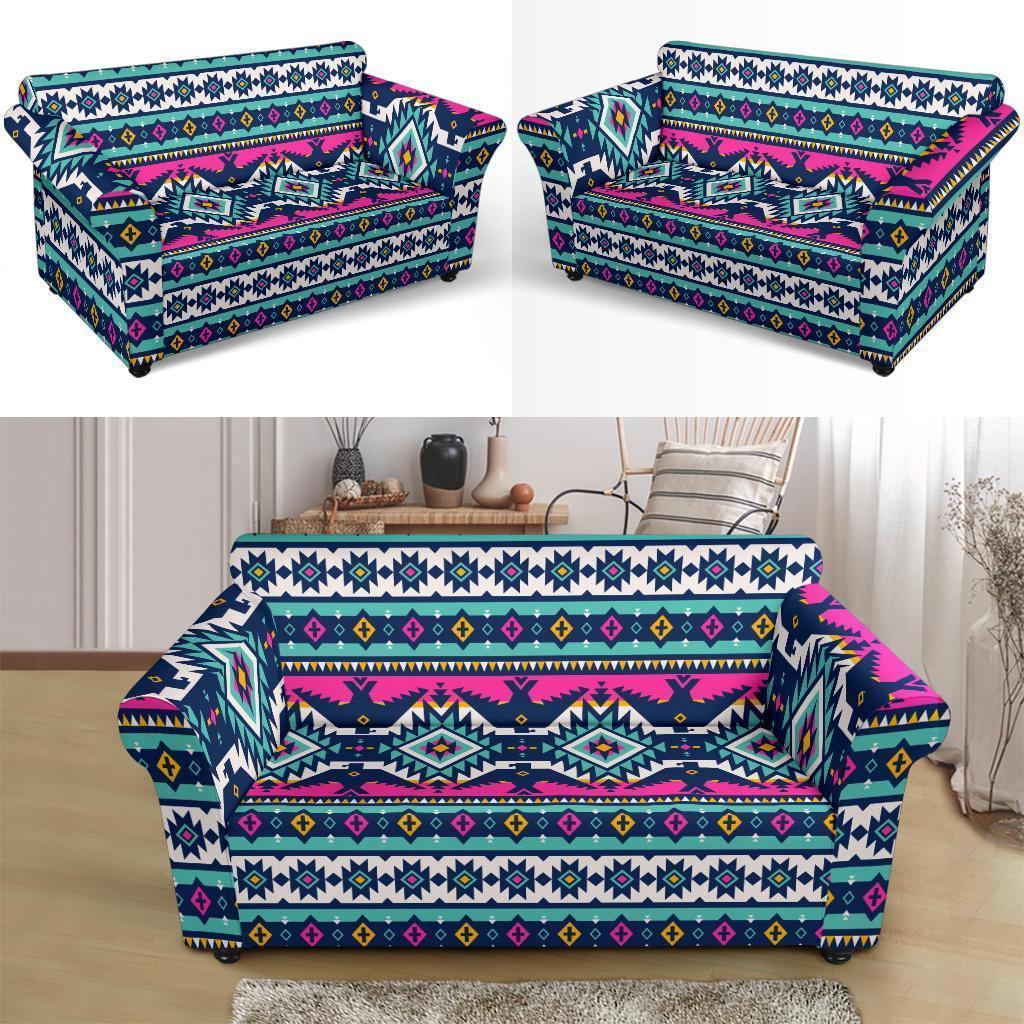 Native American Tribal Navajo Indians Aztec Print Loveseat Cover-grizzshop