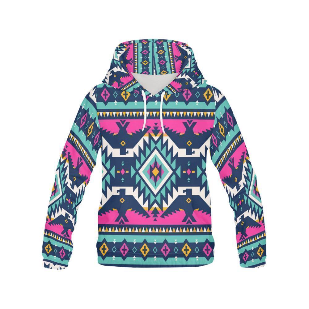 Native American Tribal Navajo Indians Aztec Print Men Pullover Hoodie-grizzshop