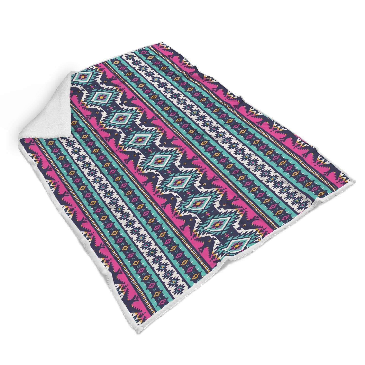 Native American Tribal Navajo Indians Aztec Print Throw Blanket-grizzshop