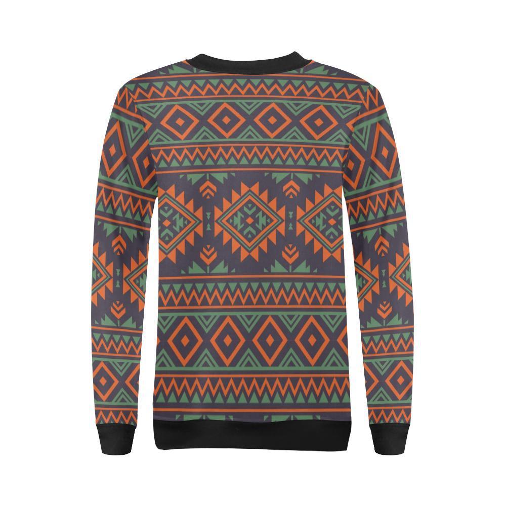 Native American Tribal Navajo Indians Aztec Print Women Crewneck Sweatshirt-grizzshop