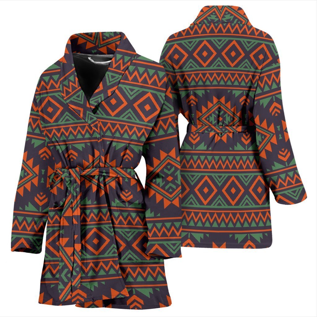 Native American Tribal Navajo Indians Aztec Print Women Long Robe-grizzshop