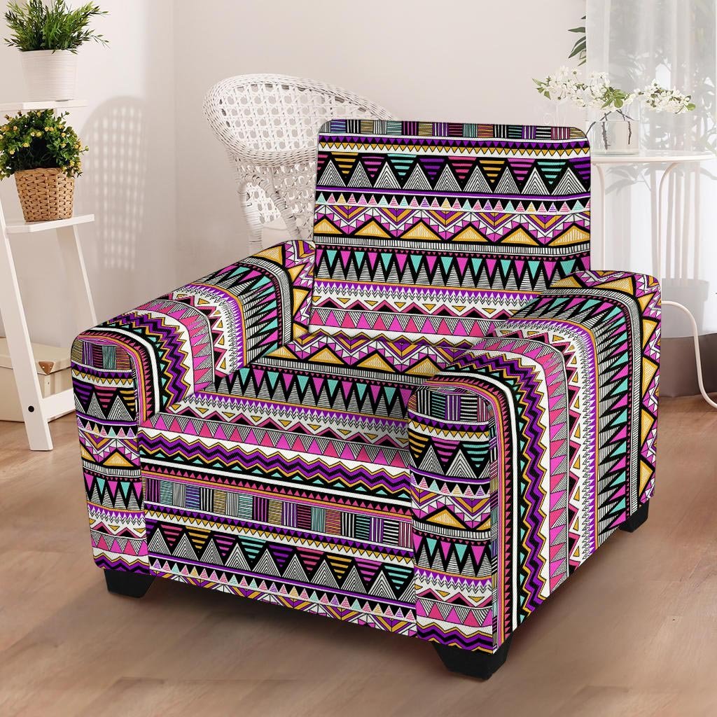 Native Aztec Armchair Cover-grizzshop