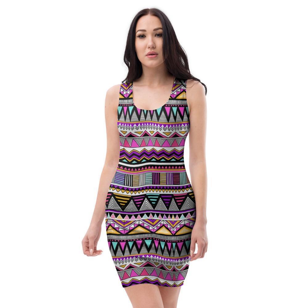 Native Aztec Bodycon Dress-grizzshop