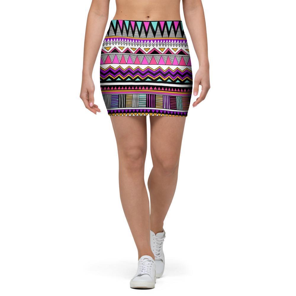 Native Aztec Mini Skirt-grizzshop