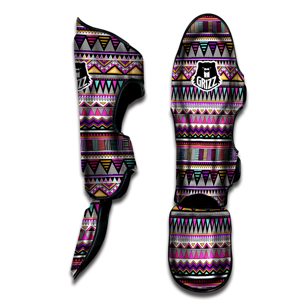 Native Aztec Muay Thai Shin Guard-grizzshop