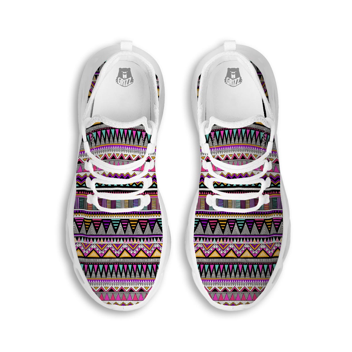 Native Aztec White Running Shoes-grizzshop