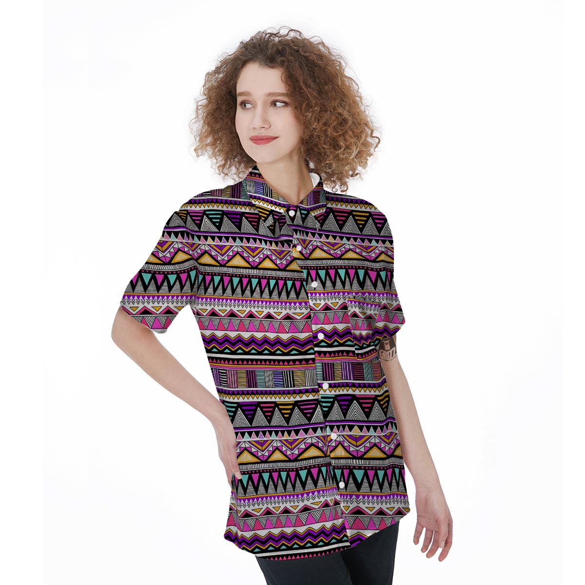 Native Aztec Women's Short Sleeve Shirts-grizzshop