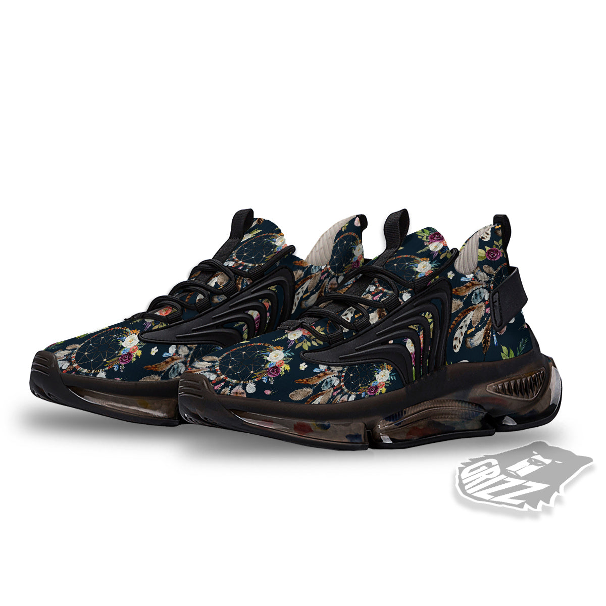 Native Dream Catcher Vintage Print Pattern Black Gym Shoes-grizzshop