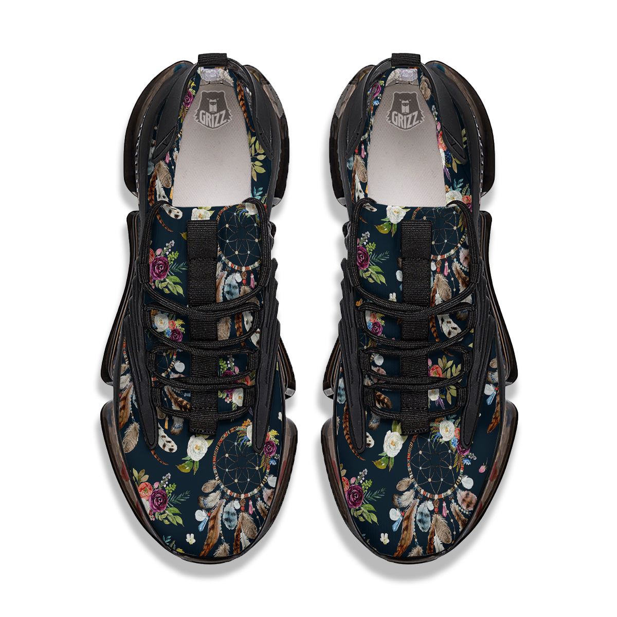 Native Dream Catcher Vintage Print Pattern Black Gym Shoes-grizzshop